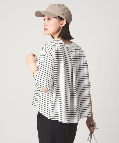 green label relaxing(グリーンレーベルリラクシング)の「ギャザースリーブ プルオーバー カットソー(Tシャツ/カットソー・レディース・オフホワイト/ブラック/ブラウン/その他1/その他2・FREE)」の18枚目の写真