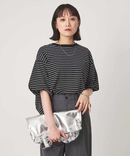 green label relaxing(グリーンレーベルリラクシング)の「ギャザースリーブ プルオーバー カットソー(Tシャツ/カットソー・レディース・オフホワイト/ブラック/ブラウン/その他1/その他2・FREE)」の21枚目の写真