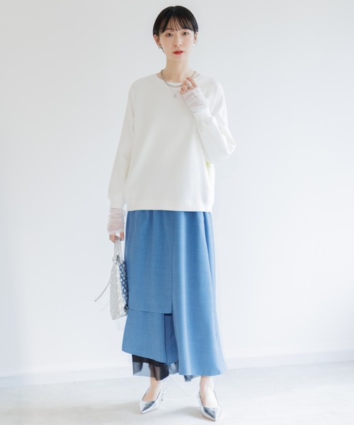 Paradise Picnic（パラダイスピクニック）の「シアー変形レイヤードパンツ（その他パンツ・レディース・ブラック/アイボリー/ブルー・FREE）」の16枚目の写真