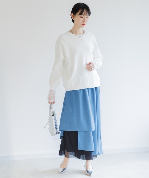 Paradise Picnic（パラダイスピクニック）の「シアー変形レイヤードパンツ（その他パンツ・レディース・ブラック/アイボリー/ブルー・FREE）」の17枚目の写真