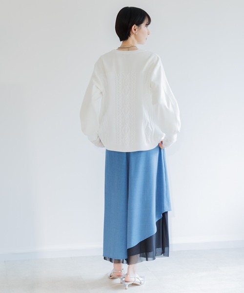 Paradise Picnic（パラダイスピクニック）の「シアー変形レイヤードパンツ（その他パンツ・レディース・ブラック/アイボリー/ブルー・FREE）」の18枚目の写真