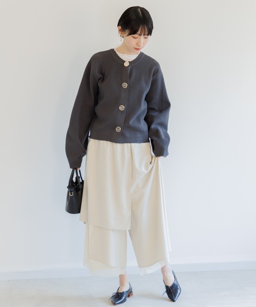 Paradise Picnic（パラダイスピクニック）の「シアー変形レイヤードパンツ（その他パンツ・レディース・ブラック/アイボリー/ブルー・FREE）」の6枚目の写真