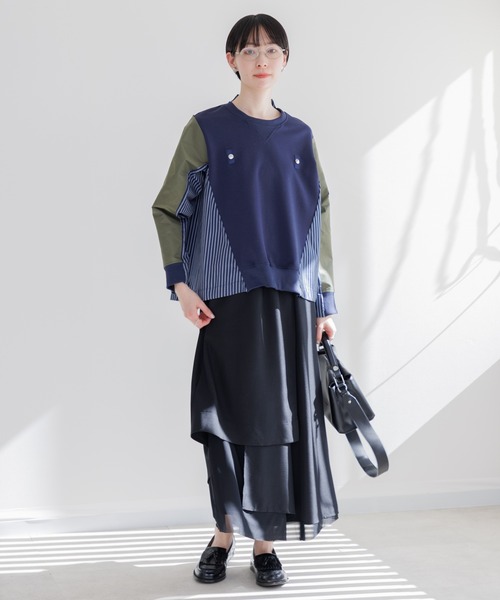 Paradise Picnic（パラダイスピクニック）の「シアー変形レイヤードパンツ（その他パンツ・レディース・ブラック/アイボリー/ブルー・FREE）」の10枚目の写真