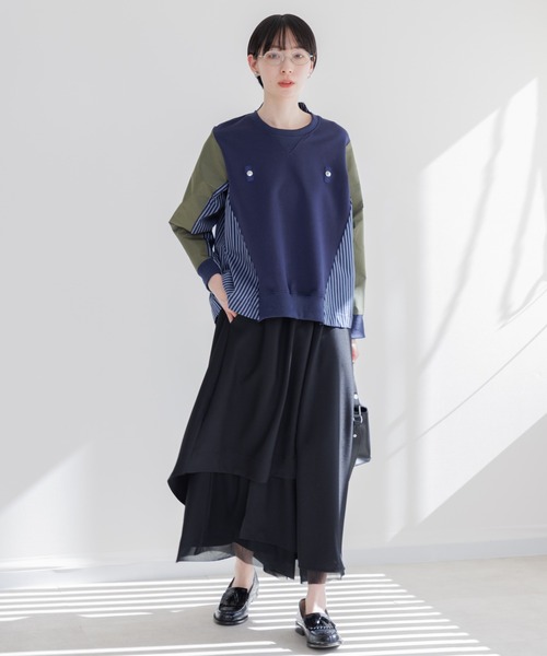 Paradise Picnic（パラダイスピクニック）の「シアー変形レイヤードパンツ（その他パンツ・レディース・ブラック/アイボリー/ブルー・FREE）」の11枚目の写真