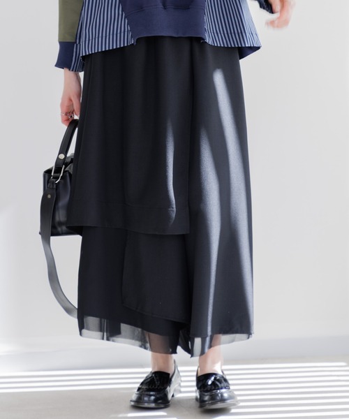 Paradise Picnic（パラダイスピクニック）の「シアー変形レイヤードパンツ（その他パンツ・レディース・ブラック/アイボリー/ブルー・FREE）」の13枚目の写真