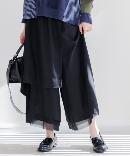 Paradise Picnic（パラダイスピクニック）の「シアー変形レイヤードパンツ（その他パンツ・レディース・ブラック/アイボリー/ブルー・FREE）」の14枚目の写真