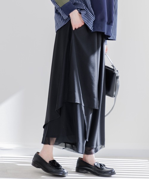 Paradise Picnic（パラダイスピクニック）の「シアー変形レイヤードパンツ（その他パンツ・レディース・ブラック/アイボリー/ブルー・FREE）」の15枚目の写真