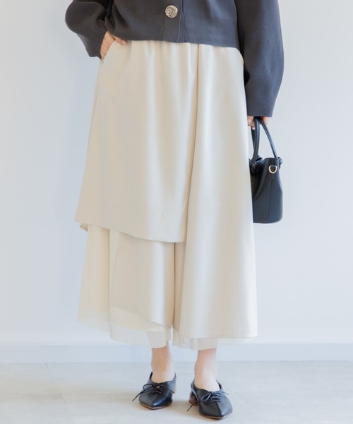 Paradise Picnic（パラダイスピクニック）の「シアー変形レイヤードパンツ（その他パンツ・レディース・ブラック/アイボリー/ブルー・FREE）」の7枚目の写真