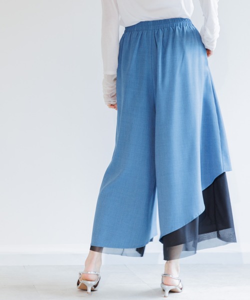 Paradise Picnic（パラダイスピクニック）の「シアー変形レイヤードパンツ（その他パンツ・レディース・ブラック/アイボリー/ブルー・FREE）」の22枚目の写真