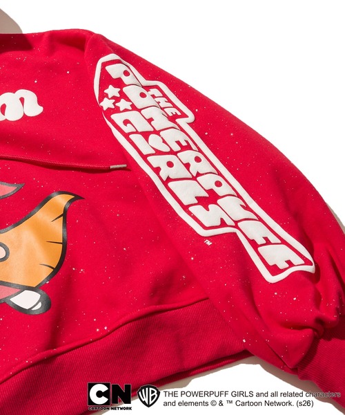 ADPOSION（アドポーション）の「【THE POWERPUFF GIRLS / パワーパフガールズ】ガールズプリント クロップドラメフーディー セットアップ対応（パーカー・レディース・グリーン/レッド/ブルー・FREE）」の11枚目の写真