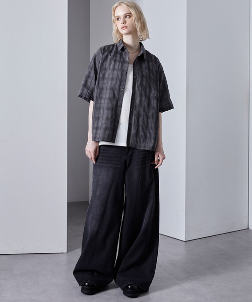 Loose/ルース(ルース)の「セミシアー ベーシック ワッシャーチェックシャツ(シャツ/ブラウス・メンズ・ホワイト/ダークグレー/ブルー・S/L/M)」の15枚目の写真