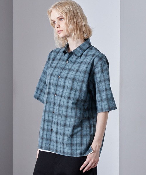 Loose/ルース(ルース)の「セミシアー ベーシック ワッシャーチェックシャツ(シャツ/ブラウス・メンズ・ホワイト/ダークグレー/ブルー・S/L/M)」の20枚目の写真