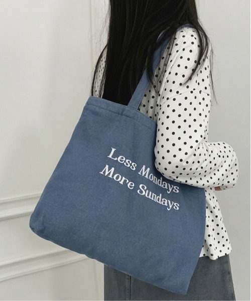 セール】ロゴ刺繍デニムトートバッグ（ショルダーバッグ）｜shyam