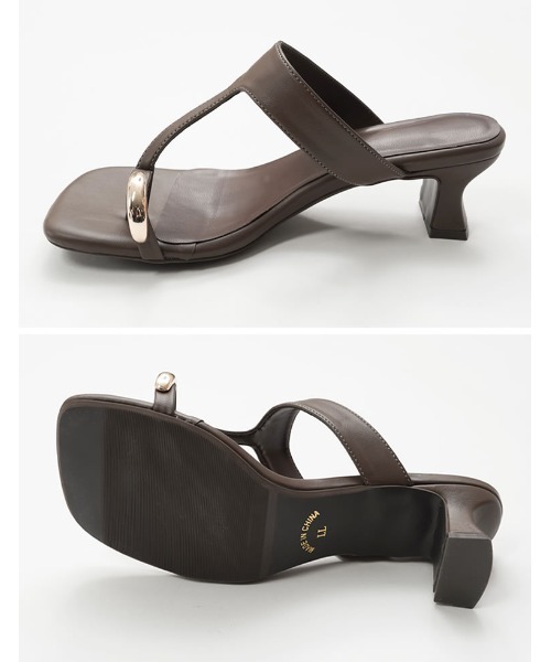 Re:EDIT（リエディ）の「スクエアトゥメタルモチーフヒールトングサンダル（サンダル・レディース・ホワイト/モカ/ブラック・X-LARGE/LARGE/MEDIUM/SMALL）」の11枚目の写真