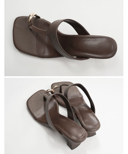 Re:EDIT（リエディ）の「スクエアトゥメタルモチーフヒールトングサンダル（サンダル・レディース・ホワイト/モカ/ブラック・X-LARGE/LARGE/MEDIUM/SMALL）」の12枚目の写真