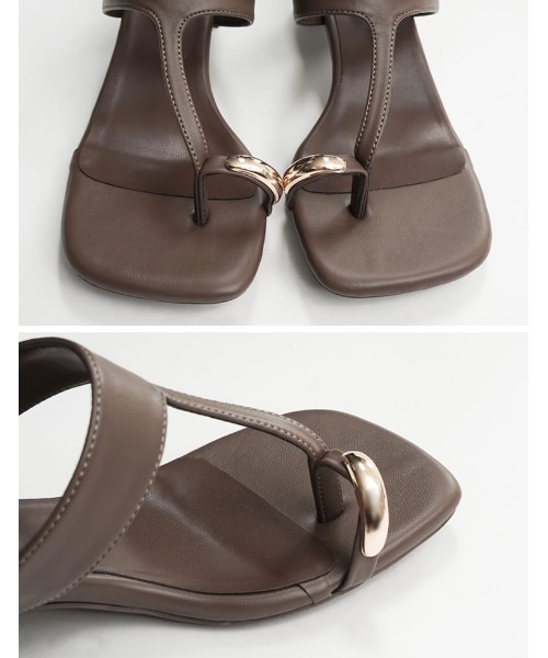 Re:EDIT（リエディ）の「スクエアトゥメタルモチーフヒールトングサンダル（サンダル・レディース・ホワイト/モカ/ブラック・X-LARGE/LARGE/MEDIUM/SMALL）」の13枚目の写真