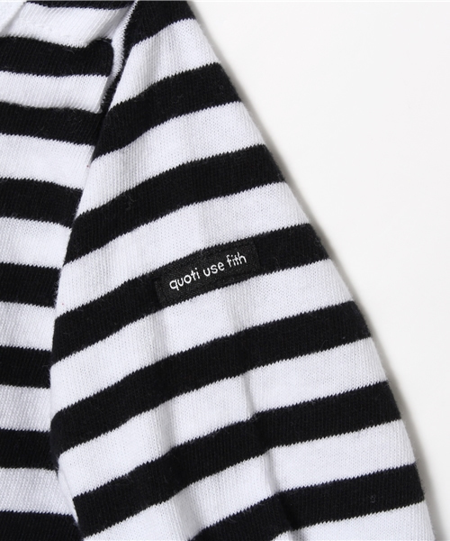 quoti use fith（クゥオティ　ユース　フィス）の「ボーダー長袖Tシャツ（Tシャツ/カットソー・キッズ・ブラック/ネイビー/レッド/ピンク/グリーン・80/90/100/120/110/130）」の9枚目の写真