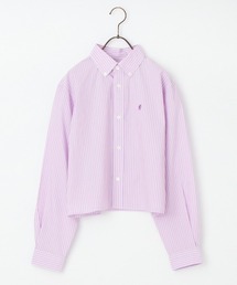 GYMPHLEX | [GYMPHLEX/ジムフレックス] ショート丈 ボタンダウン タイプライターストライプシャツ(シャツ/ブラウス)