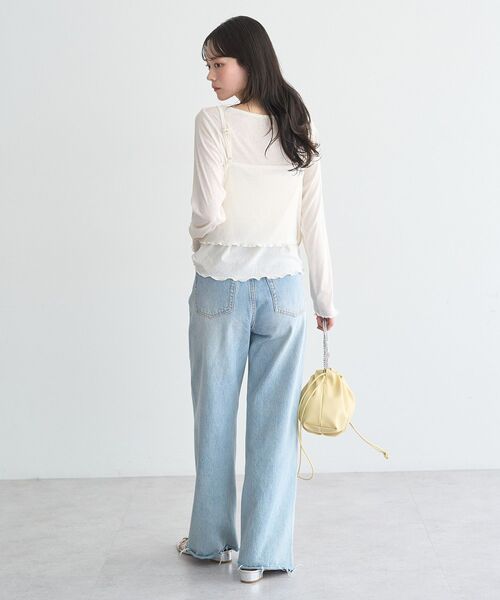 earth music&ecology(アースミュージックアンドエコロジー)の「【SET】ツイストキャミレイヤードカットソー(Tシャツ/カットソー・レディース・グレー/アイボリー/ミント・FREE)」の7枚目の写真