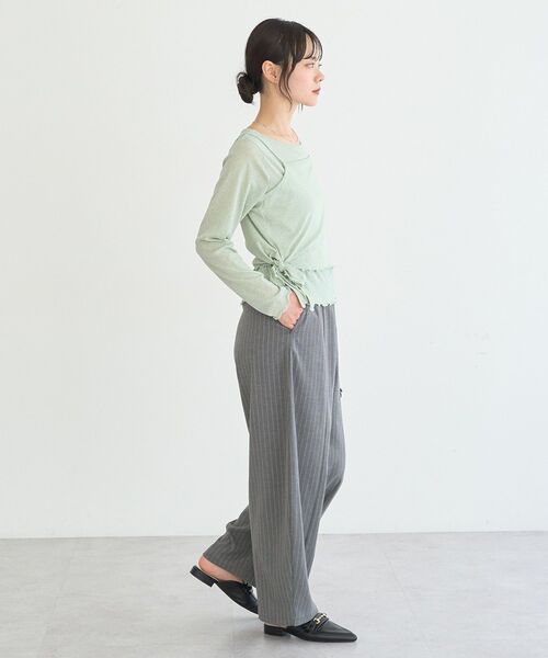 earth music&ecology(アースミュージックアンドエコロジー)の「【SET】ツイストキャミレイヤードカットソー(Tシャツ/カットソー・レディース・グレー/アイボリー/ミント・FREE)」の10枚目の写真