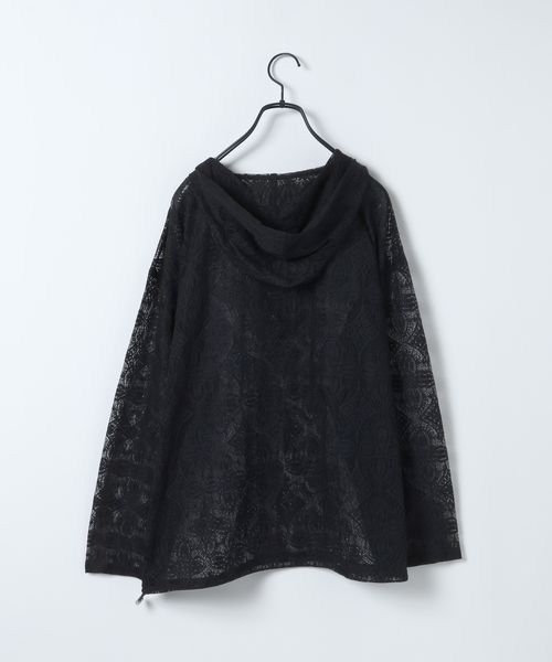 JEANASIS（ジーナシス）の「レースアノラックフーディ/656734（パーカー・レディース・ブラック/ホワイト・FREE）」の3枚目の写真