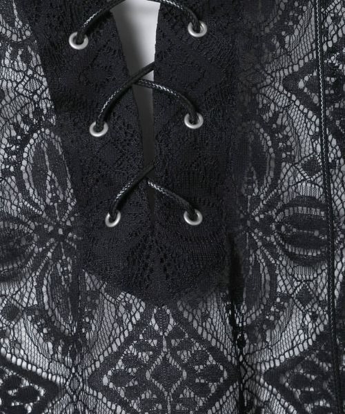 JEANASIS（ジーナシス）の「レースアノラックフーディ/656734（パーカー・レディース・ブラック/ホワイト・FREE）」の9枚目の写真