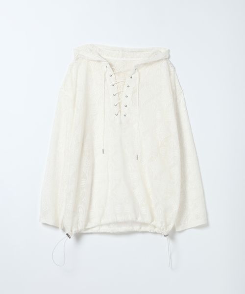 JEANASIS（ジーナシス）の「レースアノラックフーディ/656734（パーカー・レディース・ブラック/ホワイト・FREE）」の14枚目の写真