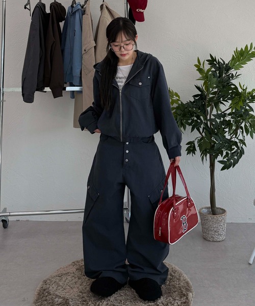 sedacle(セダクル)の「ボタンフライダックカーブパンツ(カーゴパンツ・メンズ・チャコールグレー/ネイビー/ベージュ/ボルドー/カーキ/ブラック/オフホワイト・SMALL/LARGE/MEDIUM)」の8枚目の写真
