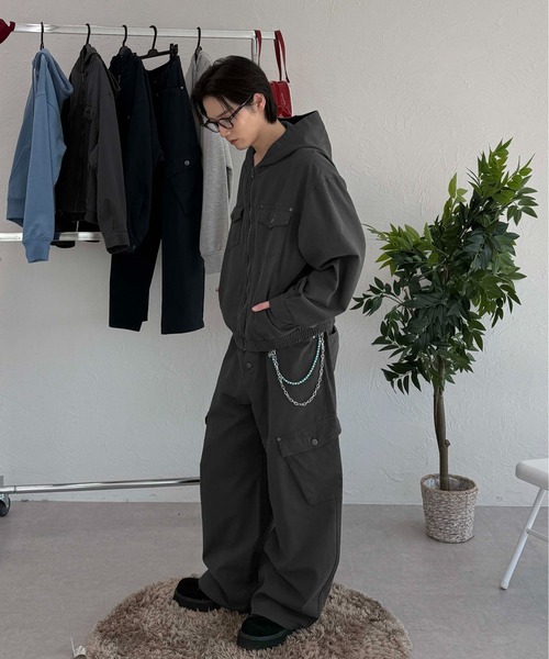 sedacle(セダクル)の「ボタンフライダックカーブパンツ(カーゴパンツ・メンズ・チャコールグレー/ネイビー/ベージュ/ボルドー/カーキ/ブラック/オフホワイト・SMALL/LARGE/MEDIUM)」の19枚目の写真