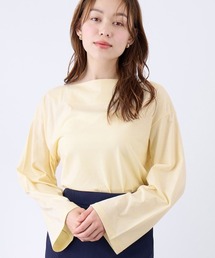 QUEENS COURT（クイーンズコート）の「ハイゲージ天竺ボートネックプルオーバー≪手洗い可能≫（Tシャツ/カットソー）」