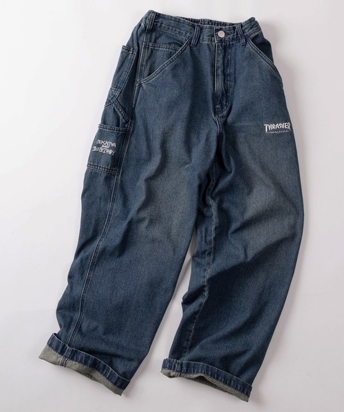 THRASHER(スラッシャー)の「【78】【THRASHER/スラッシャー】ワンポイント刺繍 デニム カツラギ ペインターパンツ ピスネーム付き(デニムパンツ・メンズ・ワンウォッシュ/ブラック/オフホワイト/グレー/ブルー/ベージュ・M/S/XL/L)」の6枚目の写真