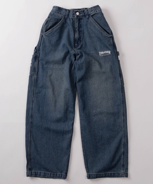 THRASHER(スラッシャー)の「【78】【THRASHER/スラッシャー】ワンポイント刺繍 デニム カツラギ ペインターパンツ ピスネーム付き(デニムパンツ・メンズ・ワンウォッシュ/ブラック/オフホワイト/グレー/ブルー/ベージュ・M/S/XL/L)」の7枚目の写真