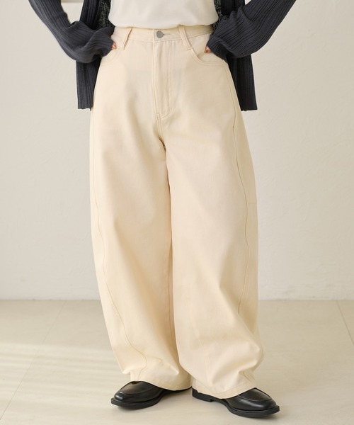 apres jour clair(アプレジュールクレア)の「【apres jour clair】カーブデザインデニムパンツ(デニムパンツ・レディース・インディゴブルー/アイボリー/ライトブルー/ブラウン系その他・LARGE/SMALL/MEDIUM)」の16枚目の写真