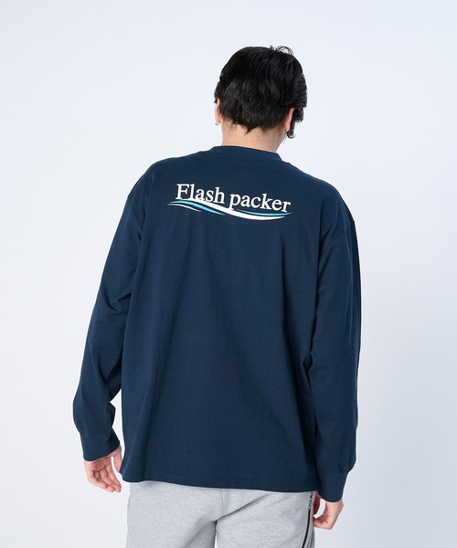 FLASH PACKER(フラッシュパッカー)の「FLASH PACKER フラッシュパッカー / リラックスシルエット Dry Silky Cotton セミモックネック ロングスリーブTシャツ // XSMLT-WV(Tシャツ/カットソー・メンズ・ホワイト/ブラック/ネイビー・SMALL/MEDIUM/LARGE/X-LARGE)」の1枚目の写真