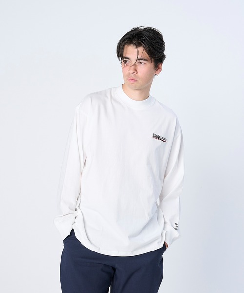 FLASH PACKER(フラッシュパッカー)の「FLASH PACKER フラッシュパッカー / リラックスシルエット Dry Silky Cotton セミモックネック ロングスリーブTシャツ // XSMLT-WV(Tシャツ/カットソー・メンズ・ホワイト/ブラック/ネイビー・SMALL/MEDIUM/LARGE/X-LARGE)」の2枚目の写真