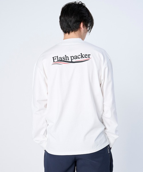 FLASH PACKER(フラッシュパッカー)の「FLASH PACKER フラッシュパッカー / リラックスシルエット Dry Silky Cotton セミモックネック ロングスリーブTシャツ // XSMLT-WV(Tシャツ/カットソー・メンズ・ホワイト/ブラック/ネイビー・SMALL/MEDIUM/LARGE/X-LARGE)」の6枚目の写真