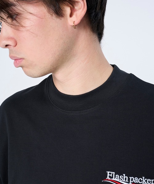 FLASH PACKER(フラッシュパッカー)の「FLASH PACKER フラッシュパッカー / リラックスシルエット Dry Silky Cotton セミモックネック ロングスリーブTシャツ // XSMLT-WV(Tシャツ/カットソー・メンズ・ホワイト/ブラック/ネイビー・SMALL/MEDIUM/LARGE/X-LARGE)」の9枚目の写真