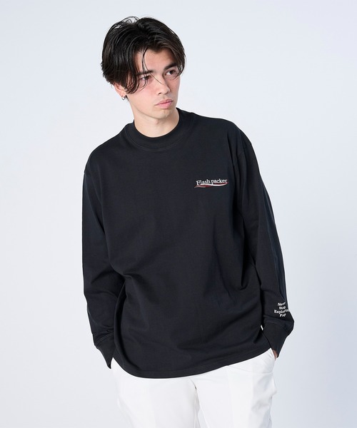 FLASH PACKER(フラッシュパッカー)の「FLASH PACKER フラッシュパッカー / リラックスシルエット Dry Silky Cotton セミモックネック ロングスリーブTシャツ // XSMLT-WV(Tシャツ/カットソー・メンズ・ホワイト/ブラック/ネイビー・SMALL/MEDIUM/LARGE/X-LARGE)」の11枚目の写真