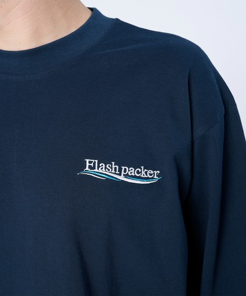 FLASH PACKER(フラッシュパッカー)の「FLASH PACKER フラッシュパッカー / リラックスシルエット Dry Silky Cotton セミモックネック ロングスリーブTシャツ // XSMLT-WV(Tシャツ/カットソー・メンズ・ホワイト/ブラック/ネイビー・SMALL/MEDIUM/LARGE/X-LARGE)」の13枚目の写真