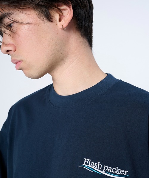 FLASH PACKER(フラッシュパッカー)の「FLASH PACKER フラッシュパッカー / リラックスシルエット Dry Silky Cotton セミモックネック ロングスリーブTシャツ // XSMLT-WV(Tシャツ/カットソー・メンズ・ホワイト/ブラック/ネイビー・SMALL/MEDIUM/LARGE/X-LARGE)」の16枚目の写真