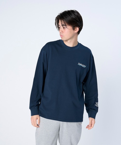 FLASH PACKER(フラッシュパッカー)の「FLASH PACKER フラッシュパッカー / リラックスシルエット Dry Silky Cotton セミモックネック ロングスリーブTシャツ // XSMLT-WV(Tシャツ/カットソー・メンズ・ホワイト/ブラック/ネイビー・SMALL/MEDIUM/LARGE/X-LARGE)」の18枚目の写真