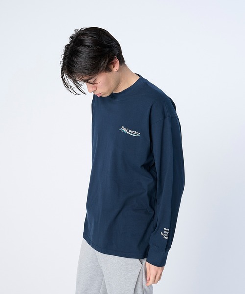 FLASH PACKER(フラッシュパッカー)の「FLASH PACKER フラッシュパッカー / リラックスシルエット Dry Silky Cotton セミモックネック ロングスリーブTシャツ // XSMLT-WV(Tシャツ/カットソー・メンズ・ホワイト/ブラック/ネイビー・SMALL/MEDIUM/LARGE/X-LARGE)」の19枚目の写真