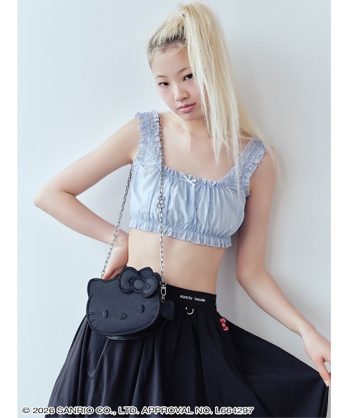 sanrio house(サンリオハウス)の「ハローキティ フェイスショルダーバッグ(ショルダーバッグ・レディース・ブラック/ライトピンク/インディゴブルー/ホワイト/ブラウン・F)」の22枚目の写真