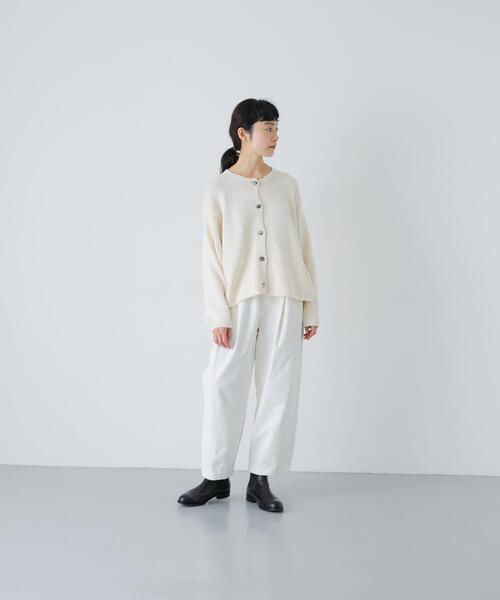 かぐれ（カグレ）の「コットンローゲージショートカーディガン（カーディガン/ボレロ・レディース・ブラック/アイボリー・FREE）」の13枚目の写真