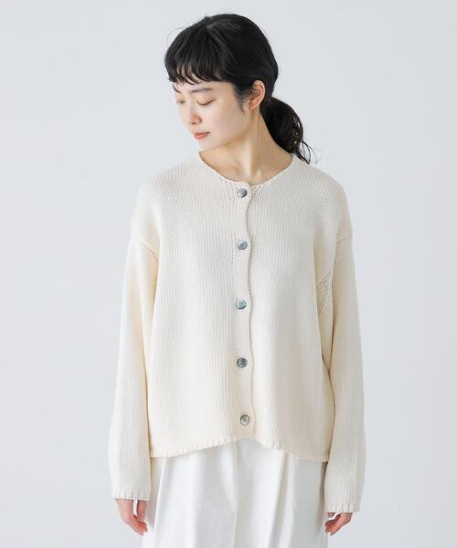 かぐれ（カグレ）の「コットンローゲージショートカーディガン（カーディガン/ボレロ・レディース・ブラック/アイボリー・FREE）」の16枚目の写真