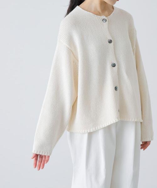 かぐれ（カグレ）の「コットンローゲージショートカーディガン（カーディガン/ボレロ・レディース・ブラック/アイボリー・FREE）」の19枚目の写真