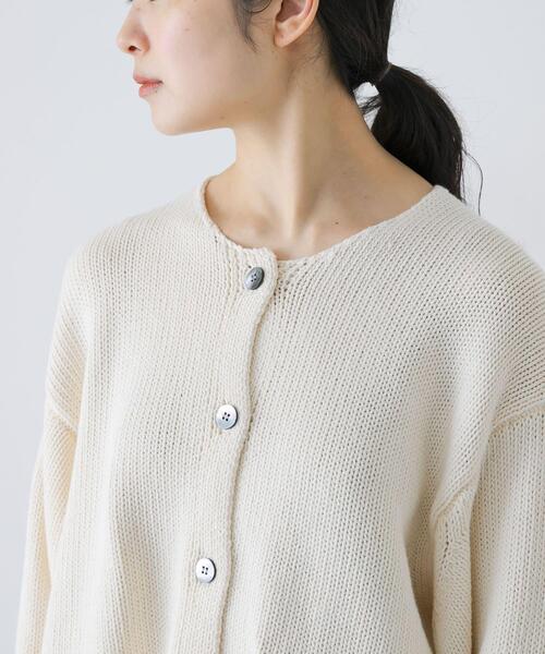 かぐれ（カグレ）の「コットンローゲージショートカーディガン（カーディガン/ボレロ・レディース・ブラック/アイボリー・FREE）」の20枚目の写真