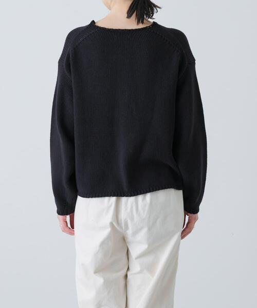 かぐれ（カグレ）の「コットンローゲージショートカーディガン（カーディガン/ボレロ・レディース・ブラック/アイボリー・FREE）」の8枚目の写真