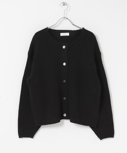 かぐれ（カグレ）の「コットンローゲージショートカーディガン（カーディガン/ボレロ・レディース・ブラック/アイボリー・FREE）」の6枚目の写真