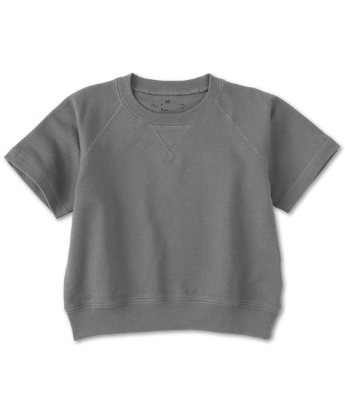 無印良品（ムジルシリョウヒン）の「ベビー　あたまするっとライトスウェットクルーネック五分袖Ｔシャツ（Tシャツ/カットソー・キッズ・チャコールグレー/キナリ/オレンジ系/ライトグリーン・90/100/80）」の3枚目の写真